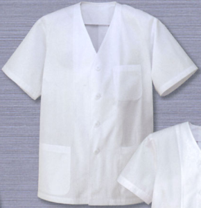 2-090-05 TAIKO Happi (White Short Sleeve w/o Collar)