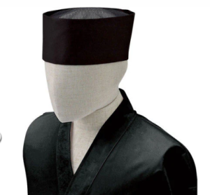 2-090-13-BLK TAIKO Sushi Chef Hat (Black)
