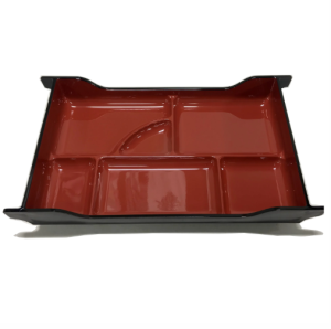 2-072-04 TAIKO Banno Bento Plate Red and Black