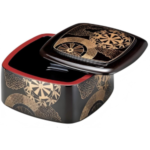 2-070-01 TAIKO Square Deluxe Chirashi Sushi Box “Nashiji Gosho”
